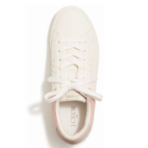 J. Crew Sneakers Tennis White Pink Cream Size 9